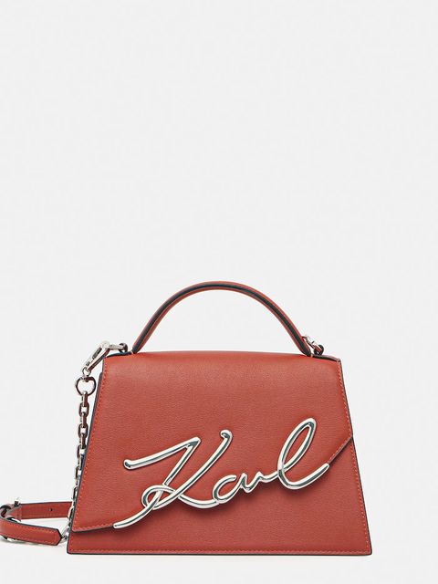 Karl Lagerfeld torebka skórzana K/SIGNATURE kolor pomarańczowy A1W30036 - zdjęcie produktu nr 1