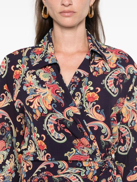 ETRO paisley-print midi dress - Blue