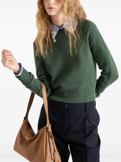 Prada ribbed Re-Cashmere sweater - Green