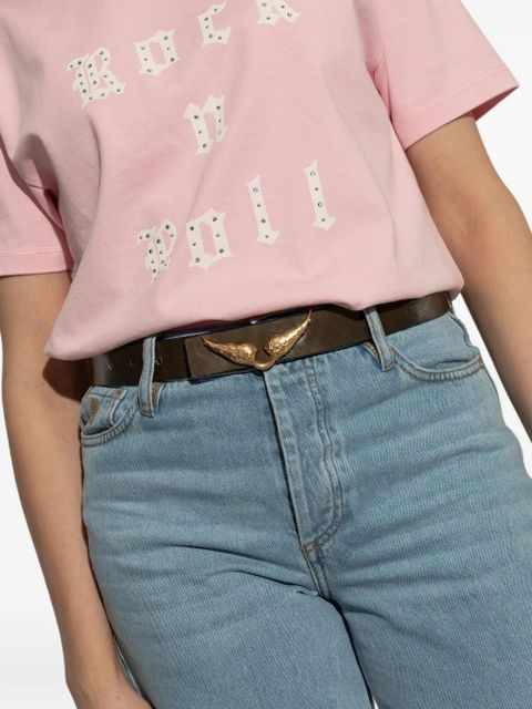 Zadig&Voltaire winged-buckle leather belt - Black