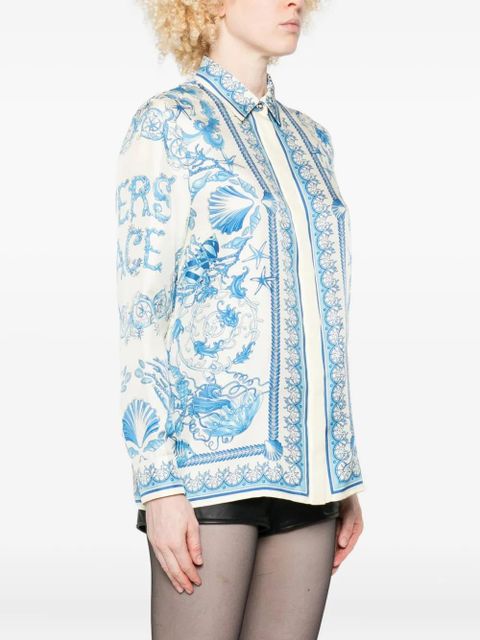 Versace seashell-print shirt - Blue - zdjęcie produktu nr 2