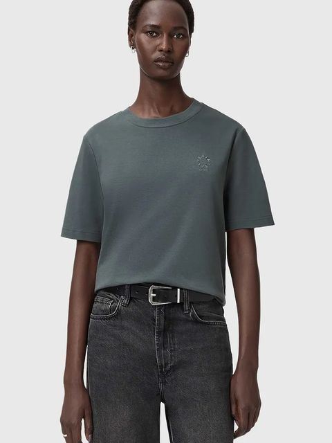 AllSaints t-shirt bawełniany damski kolor szary W220JC