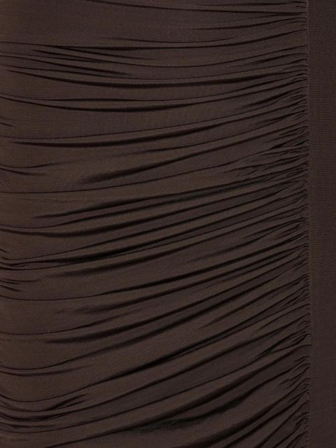 ROTATE BIRGER CHRISTENSEN ruched midi dress - Brown