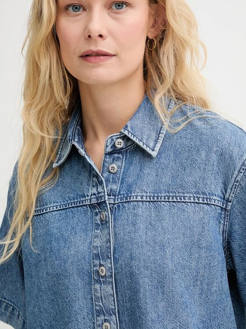 Rag & Bone koszula jeansowa damska kolor niebieski relaxed z kołnierzykiem klasycznym WDD25PA001UFRI