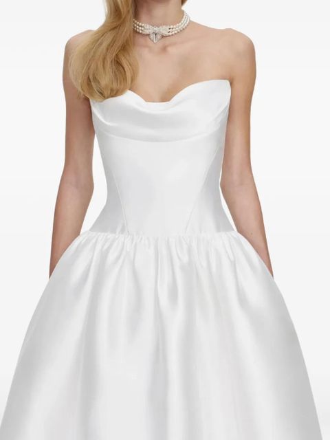Self-Portrait sweetheart flared midi dress - White