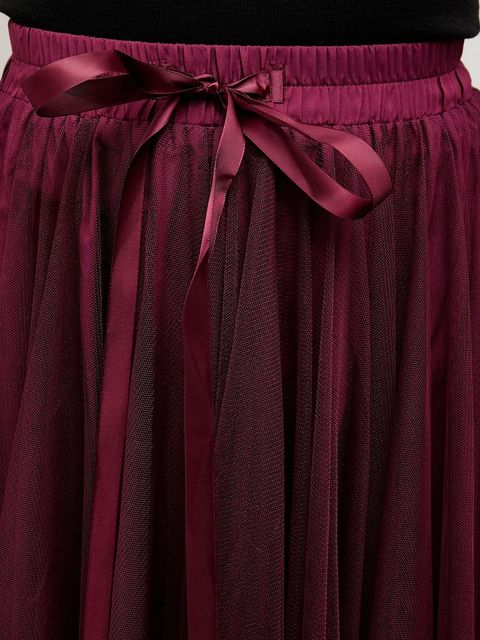 Answear.LAB spódnica kolor bordowy maxi rozkloszowana