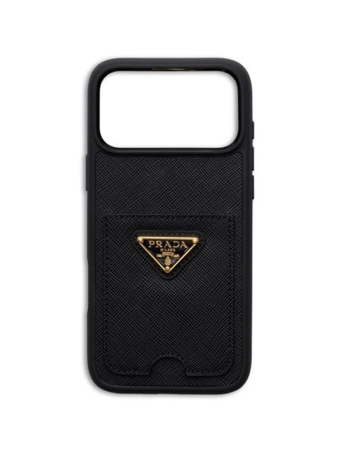 Prada iPhone 17 Pro Max leather phone case - Black - zdjęcie produktu nr 1