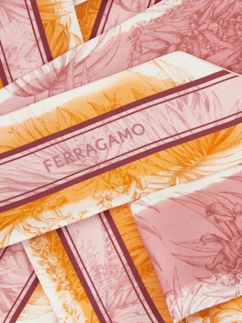 Ferragamo Gravure-print silk bandeau - Orange
