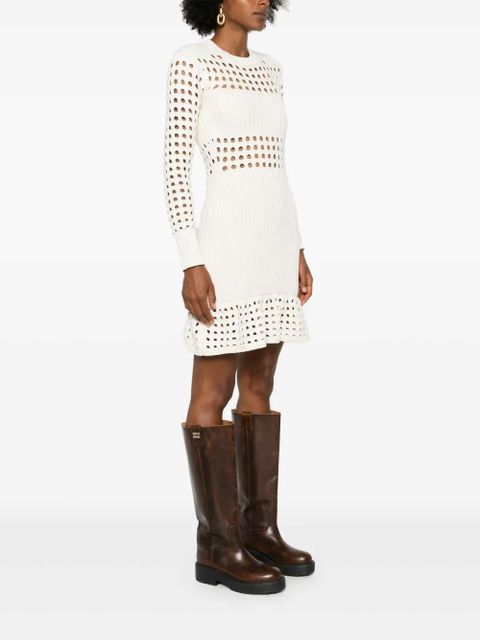 Alexander McQueen knitted mini dress - White