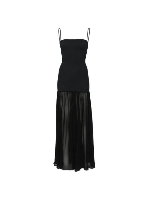 Hunza G crinkled-finish sheer-skirt maxi dress - Black - zdjęcie produktu nr 1