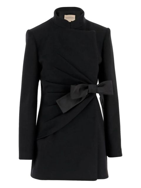 Valentino Garavani bow-detail wool-blend coat - Black - zdjęcie produktu nr 1