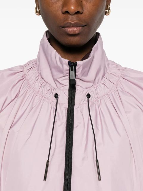 Moncler drawstring-neck puff-sleeve jacket - Pink
