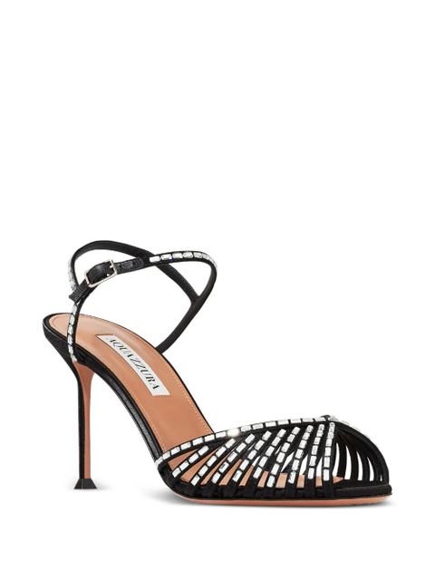 Aquazzura Hold Me Crystal heeled sandals - Black - zdjęcie produktu nr 2