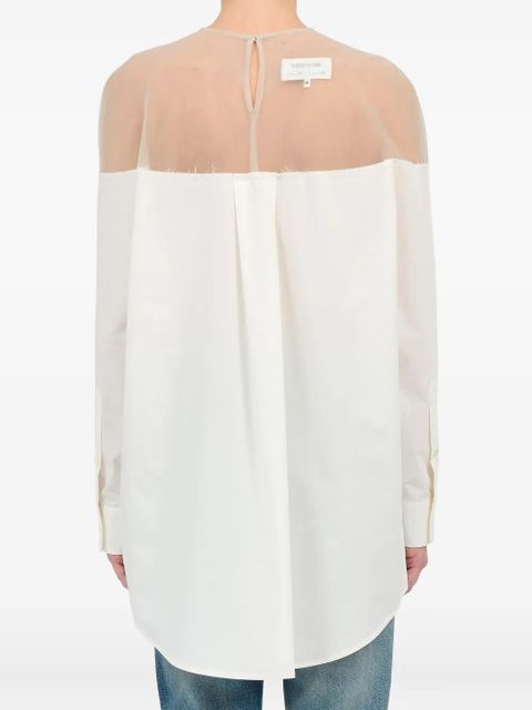 MM6 Maison Margiela high-cut cuffed cotton shirt - White