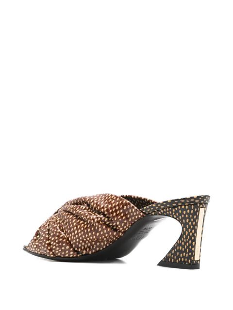 FENDI Arco ruched heeled sandals - Brown