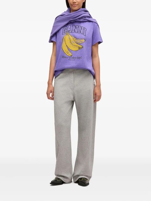 GANNI graphic-print T-shirt - Purple - zdjęcie produktu nr 2