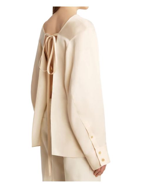 KHAITE Durion tie-back blouse - Neutrals - zdjęcie produktu nr 1