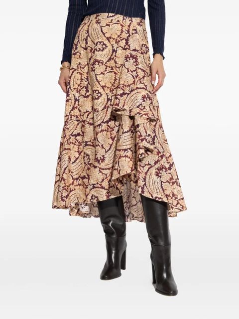 Ulla Johnson floral-print asymmetric skirt - Neutrals