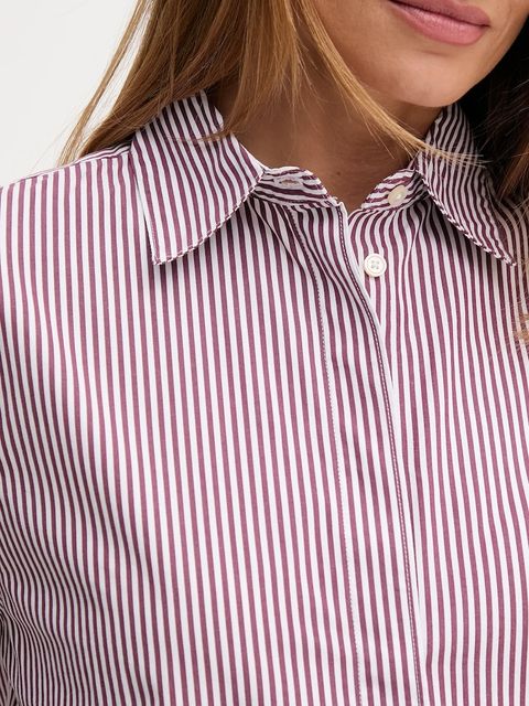 United Colors of Benetton koszula bawełniana damska kolor bordowy regular z kołnierzykiem klasycznym 59T7DQ0BH