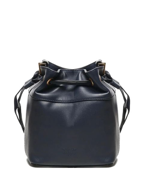 PINKO mini drawstring leather bucket bag - Blue - zdjęcie produktu nr 2