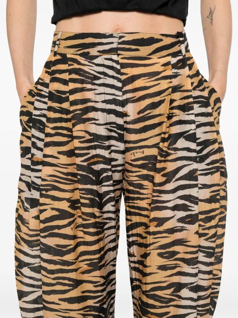 PINKO tiger-print trousers - Neutrals