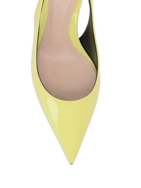 Gucci 45mm Signoria chain-embellished slingback pumps - Yellow