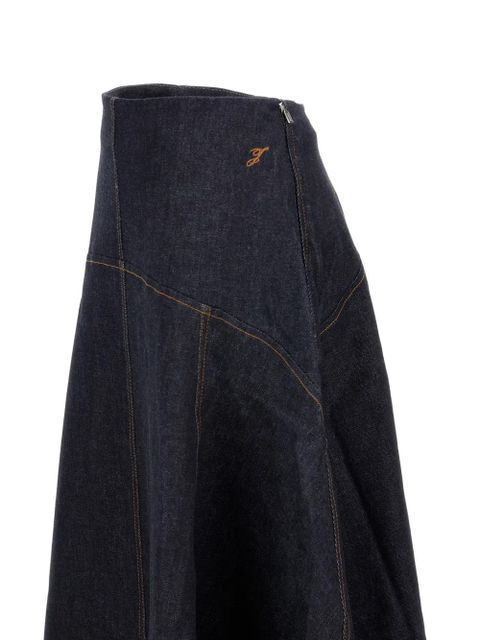 Jacquemus The Triangle de-Nîmes flared denim skirt - Blue