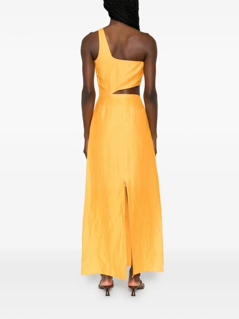 Maje one-shoulder midi dress - Orange