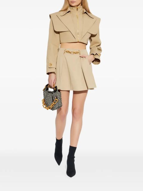 Balmain chain-embellished A-line skirt - Neutrals - zdjęcie produktu nr 2