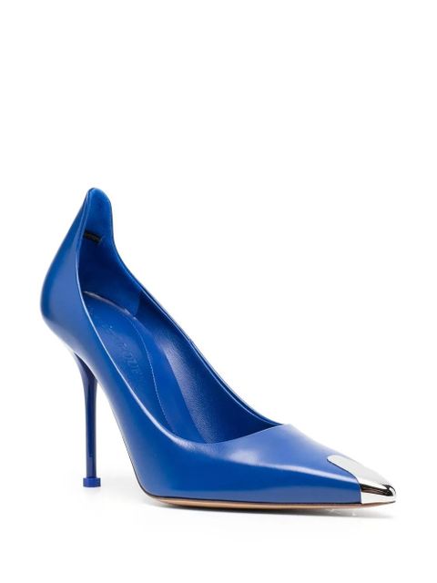 Alexander McQueen contrast-toecap leather pumps - Blue - zdjęcie produktu nr 2