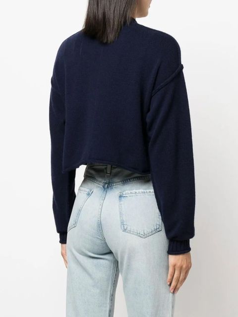 Sportmax ribbed-knit cropped jumper - Blue