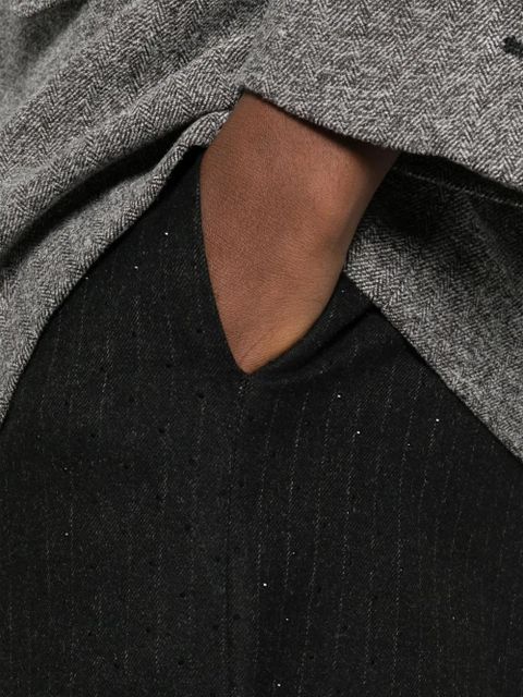 Maje rhinestone pinestripe trousers - Black