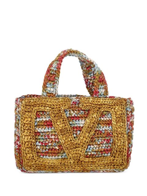 Valentino Garavani woven top-handle tote bag - Gold - zdjęcie produktu nr 1