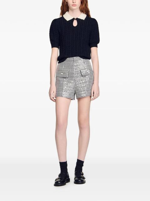 SANDRO collar-detail polo top - Black - zdjęcie produktu nr 2