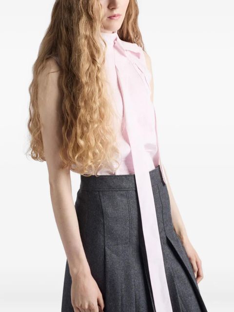 Prada bow-detail high-neck top - Pink - zdjęcie produktu nr 2