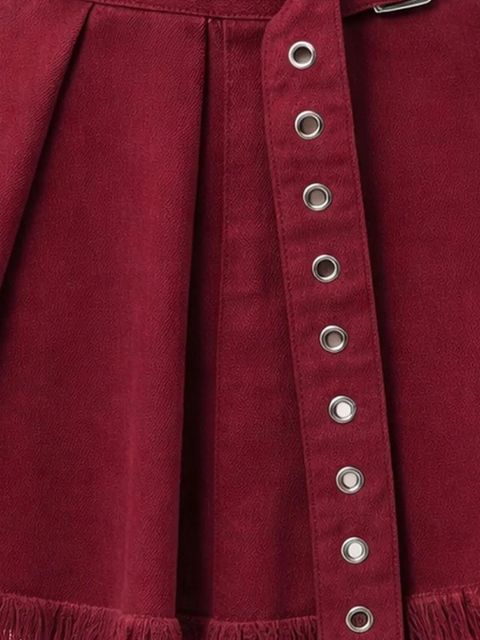 Marques'Almeida belt-detail fringed cotton mini skirt - Red - zdjęcie produktu nr 2