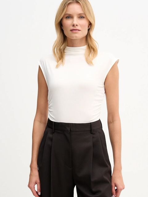 Dkny bluzka damska kolor beżowy gładka W3384RAS - zdjęcie produktu nr 1