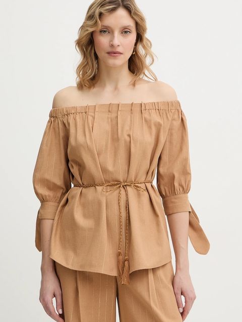 Twinset bluzka z domieszką lnu - zdjęcie produktu nr 1