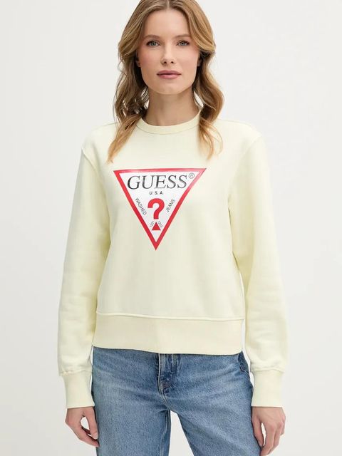 Guess bluza damska kolor żółty z nadrukiem W2YQ16 KBA11 - zdjęcie produktu nr 1