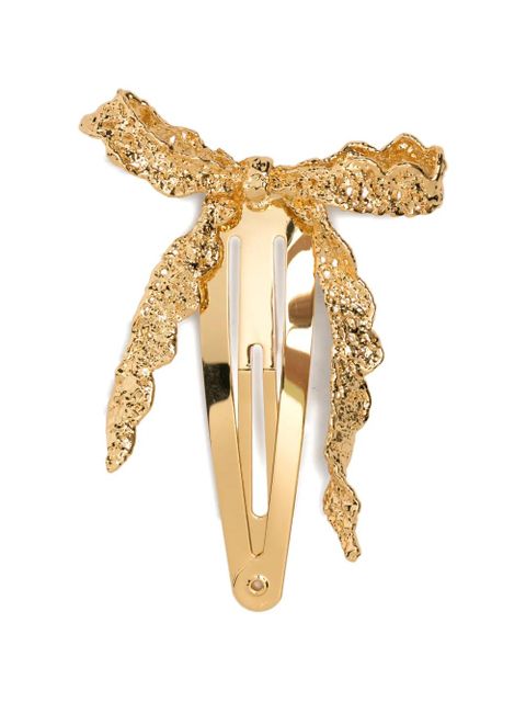 SHUSHU/TONG x YVMIN bow-detail textured hair clip - Gold - zdjęcie produktu nr 1