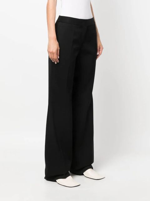 Jil Sander wool-cotton wide-leg trousers - Black