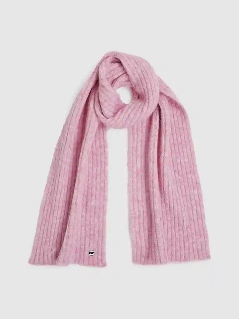 Karl Lagerfeld szalik IKON damski kolor różowy gładki A4W33127 - zdjęcie produktu nr 1