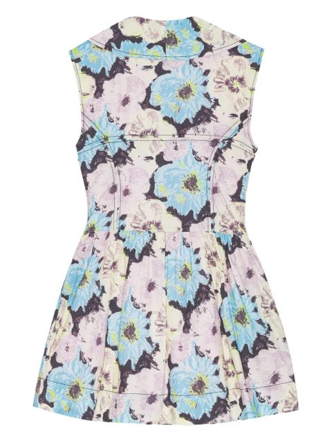 GANNI printed mini dress - Blue