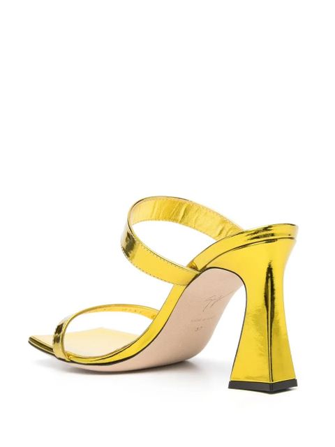 Giuseppe Zanotti 90mm Flamina square-toe sandals - Gold