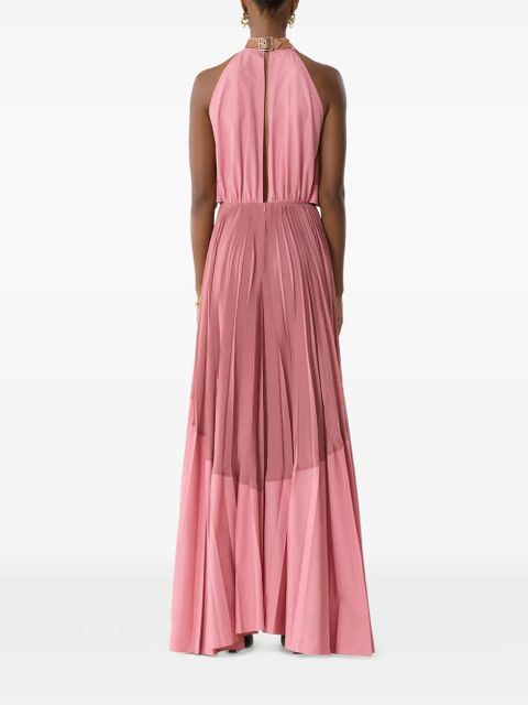 Lanvin pleated halterneck maxi dress - Pink