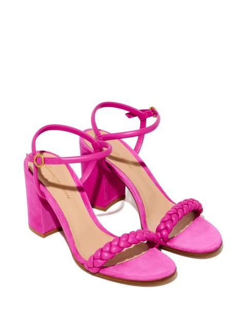Gianvito Rossi 85mm Cruz braided heeled sandals - Pink