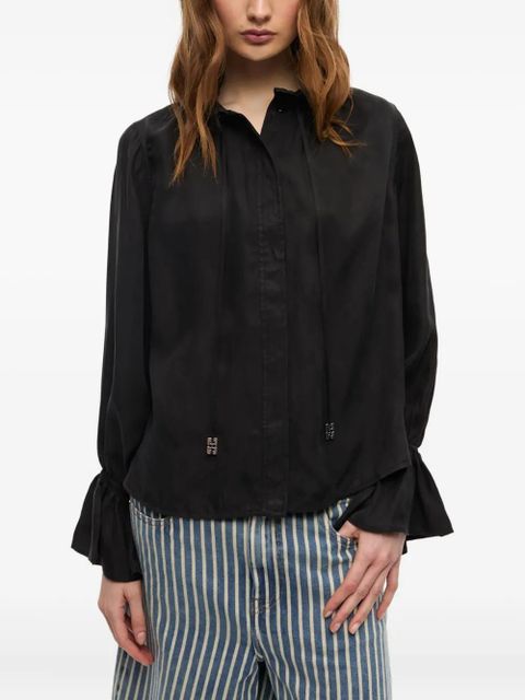 GANNI ruffled-collar blouse - Black