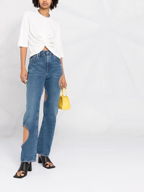 AMBUSH short-sleeved gathered T-shirt - White - zdjęcie produktu nr 2