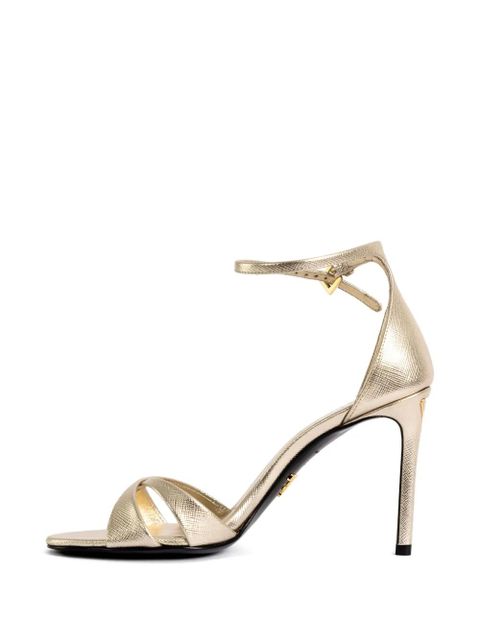 Prada crossover strap sandals - Gold