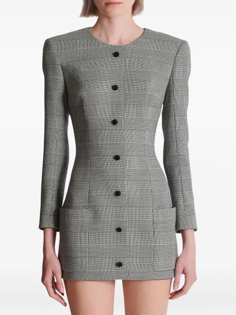 Balmain Prince of Wales-check dress - Grey